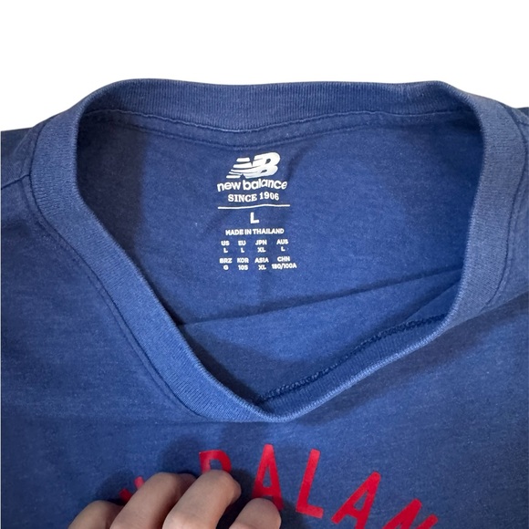 New Balance Navy Tee with Red and White Logo - Picture 4 of 5